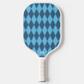 Blaue Bavaria Rhombus-Flaggenmuster Pickleball Schläger (Vorderseite)