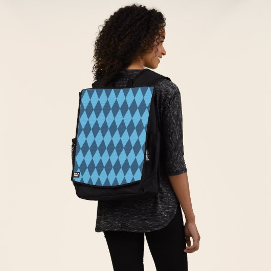 Blaue Bavaria Rhombus-Flaggenmuster Rucksack (Ausgewaschen)