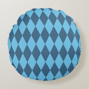 Blaue Bavaria Rhombus-Flaggenmuster Rundes Kissen