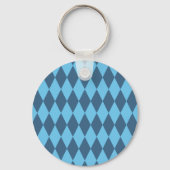 Blaue Bavaria Rhombus-Flaggenmuster Schlüsselanhänger (Rückseite)