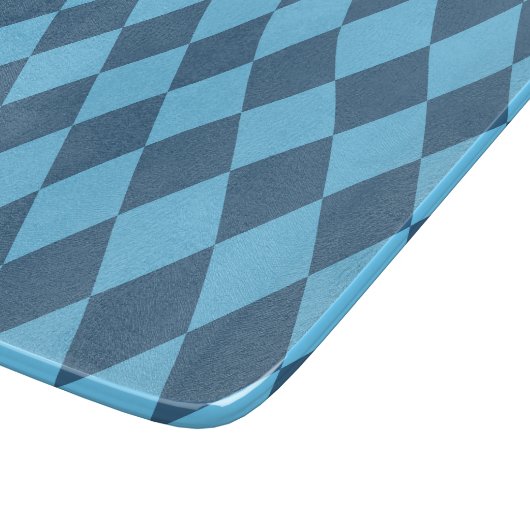 Blaue Bavaria Rhombus-Flaggenmuster Schneidebrett (Ecke)