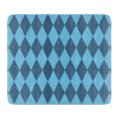 Blaue Bavaria Rhombus-Flaggenmuster Schneidebrett (Vorderseite)