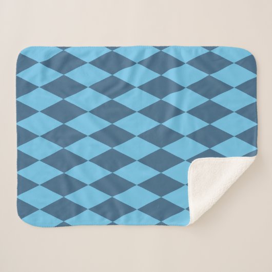 Blaue Bavaria Rhombus-Flaggenmuster Sherpadecke (Vorderseite (Horizontal))
