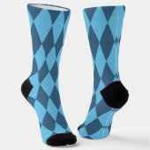 Blaue Bavaria Rhombus-Flaggenmuster Socken (Gewinkelt)