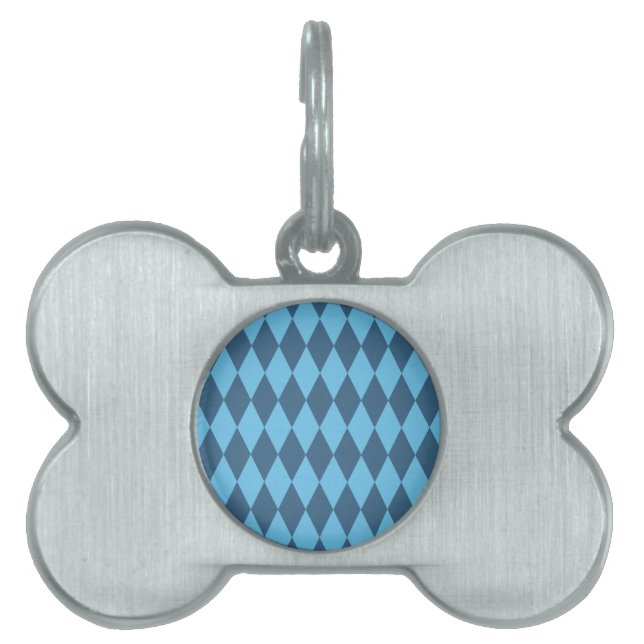 Blaue Bavaria Rhombus-Flaggenmuster Tiermarke (Vorderseite)