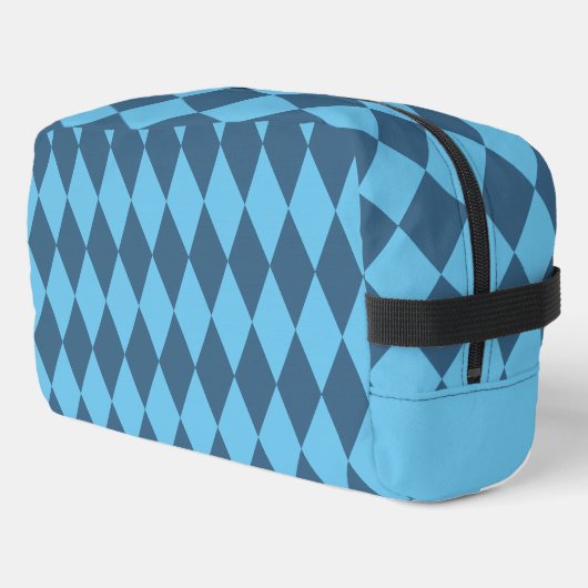 Blaue Bavaria Rhombus-Flaggenmuster Waschbeutel (Linke Seite)