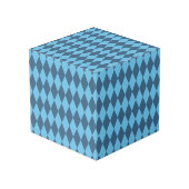 Blaue Bavaria Rhombus-Flaggenmuster Würfel (Rückseite Schrägansicht)