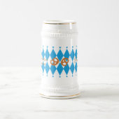 Blaue bayerische Prost! Brezel NAME Bierglas (Mittel)