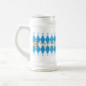 Blaue bayerische Prost! Brezel NAME Bierglas (Links)