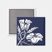 Blaue Beardsley-Mohn-Magnet Magnet (Vorderseite/Rückseite)