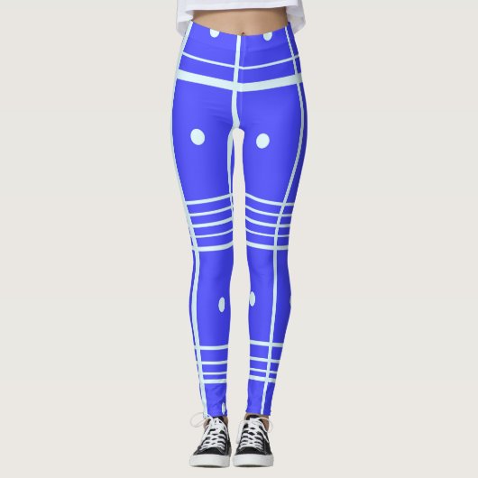 Blaue bedruckte Leggings (Vorderseite)
