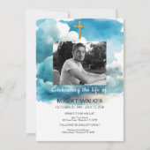 Blaue Beerdigung, Feiern des Lebens in Einladung (Vorderseite)