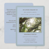 Blaue Beerdigung von Gedächtnisbäumen Einladung (Vorne/Hinten)