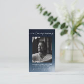 Blaue Beerdigungskarte für das Gebet Visitenkarte (Stehend Vorderseite)