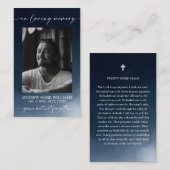 Blaue Beerdigungskarte für das Gebet Visitenkarte (Vorne/Hinten)