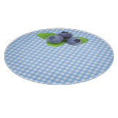 Blaue Beeren auf Gingham Schneidebrett (Ecke)