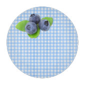 Blaue Beeren auf Gingham Schneidebrett (Vorderseite)