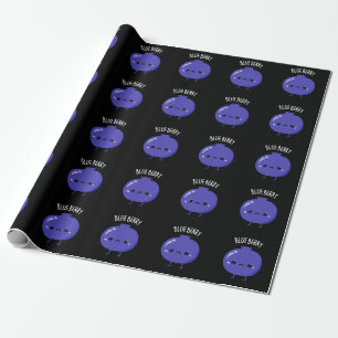 Blaue Beeren Lustiger Blaubeer-Wortwitz Dunkler Hi Geschenkpapier