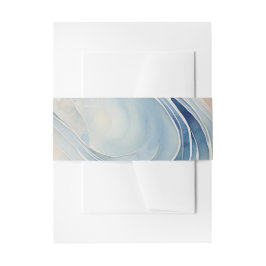 Blaue Beige Wellen Einladungsbanderole