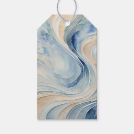 Blaue Beige Wellen Geschenkanhänger