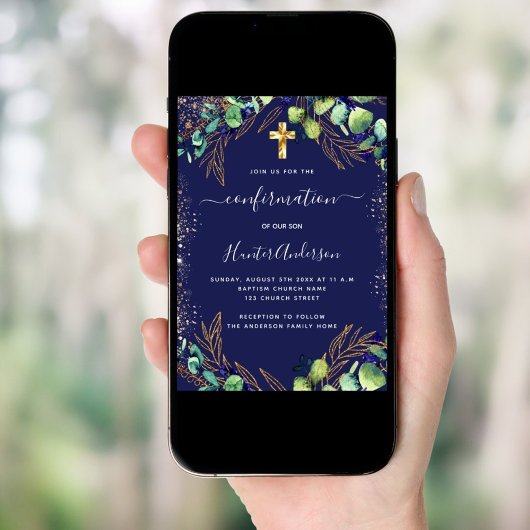 Blaue Bejahung des Eukalyptus Einladung