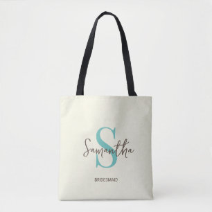Blaue benutzerdefinierte Hochzeit Brautjungfer Nam Tasche