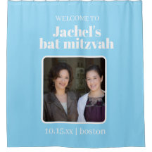 Blaue benutzerdefinierte süße Bat Mitzvah Foto-Wil