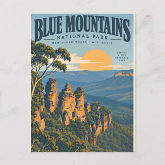 Blaue Berge Australien im Vintage-Stil Postkarte