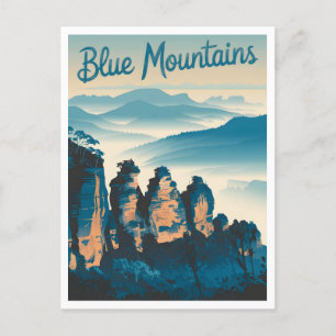 Blaue Berge Australien Vintage Postkarte