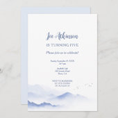 Blaue Berge - Gender-neutral Geburtstagseinladung Einladung (Vorne/Hinten)