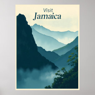 Blaue Berge, Jamaika – Vintage-Illustration Poster