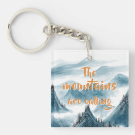 Blaue Berge Künstlerische Malerei Naturliebhaber Schlüsselanhänger