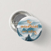 Blaue Berge Kunstmalerei Naturliebhaber Button (Vorne & Hinten)