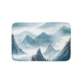 Blaue Berge Landschaft Malerei Chinoiserie Badematte