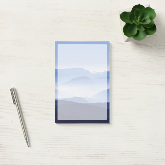 Blaue Berge Meditative Relaxationslandschaft Post-it Klebezettel (Büro)