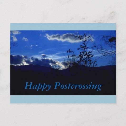 Blaue Berge Postübergang Postkarte (Vorderseite)