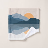 Blaue Berge reflektiert im See Badhandtuch Set (Waschlappen)