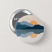 Blaue Berge reflektiert im See Button (Vorne & Hinten)