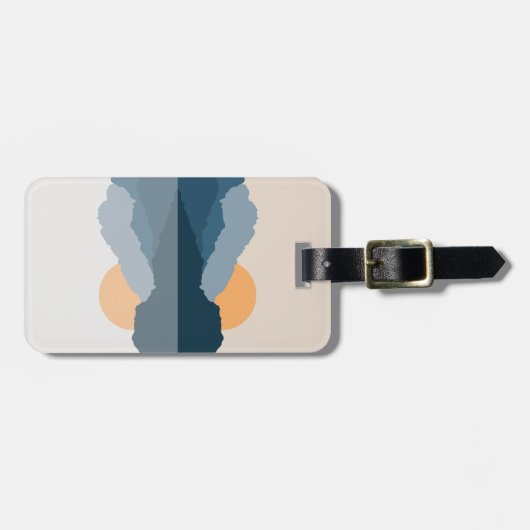 Blaue Berge reflektiert im See Gepäckanhänger (Vorderseite horizontal)