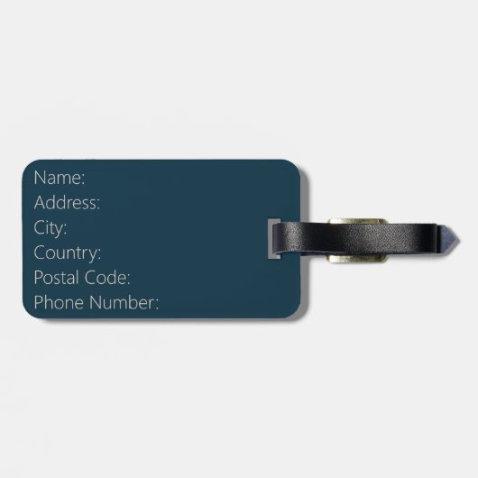 Blaue Berge reflektiert im See Gepäckanhänger (Rückseite horizontal)