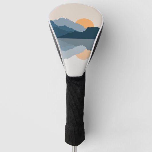 Blaue Berge reflektiert im See Golf Headcover (Vorderseite)