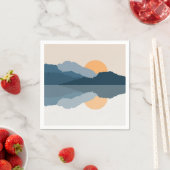 Blaue Berge reflektiert im See Serviette (Beispiel)