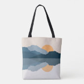 Blaue Berge reflektiert im See Tasche (Rückseite)