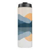 Blaue Berge reflektiert im See Thermosbecher (Vorderseite)