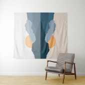 Blaue Berge reflektiert im See Wandteppich (Beispiel (Horizontal))