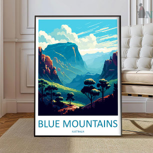 Blaue Berge Reise Druck Wand Kunst Blaue Berge