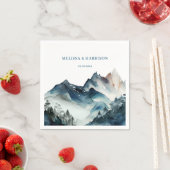 Blaue Berge Rustikale Hochzeit Serviette (Beispiel)