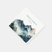 Blaue Berge Rustikale Hochzeit Serviette (Ecke)