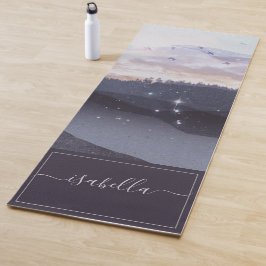 Blaue Berge Sterne Landschaft Personalisiert Yogamatte