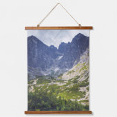Blaue Berge und ein Tal Wandteppich Mit Holzrahmen (Vorderseite)